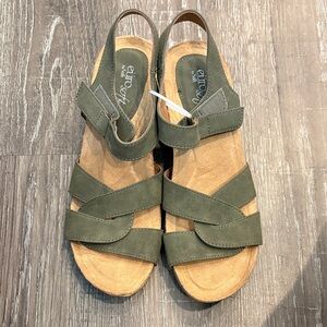 EuroSoft Olive Green Women's Slingback Comfort Sandals